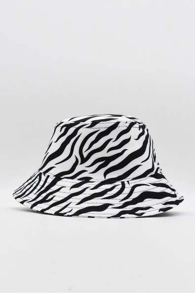 Zebra Desen Bucket Şapka