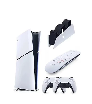 Sony Playstation 5 Slim Digital Edition İthalatçı Garantili + 2.Dualsense + Şarj İstasyonu + Medya Kumandası