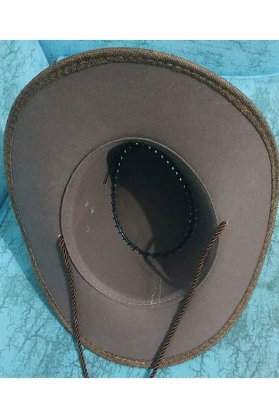 Kovboy Model Fötr Bağlamalı Güneşten Koruyan Fötür Şapka - 3