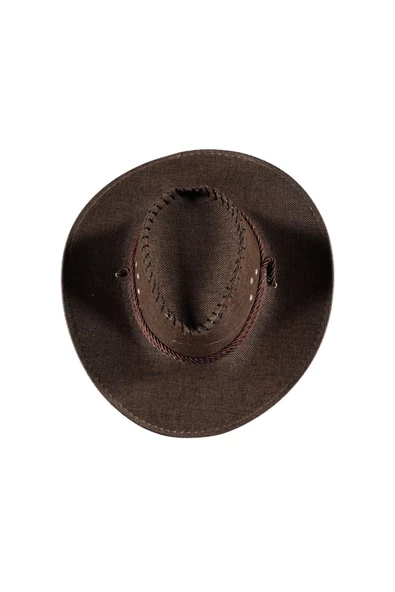 Kovboy Model Fötr Bağlamalı Güneşten Koruyan Fötür Şapka - 2