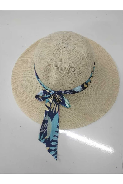 Plaj Şapka Yeni Trend 2024 Mavi Kurdela ürün görseli
