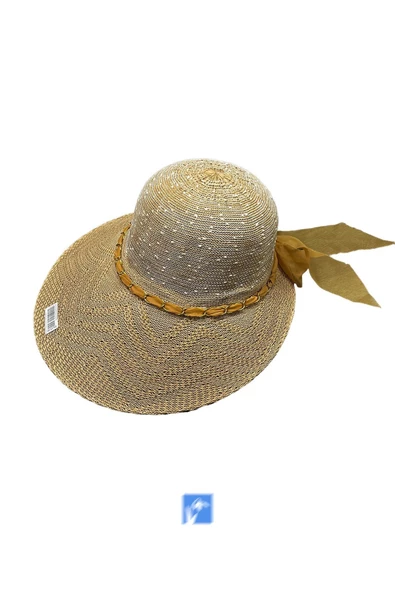 Kadınlar İçin Ay Siperli Güneşliği Geniş Merserize Plaj Şapka   ( 56-58 cm ) - 2