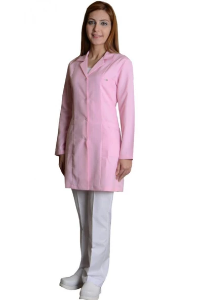 Pembe Doktor Öğretmen Önlüğü Klasik Yaka - 2