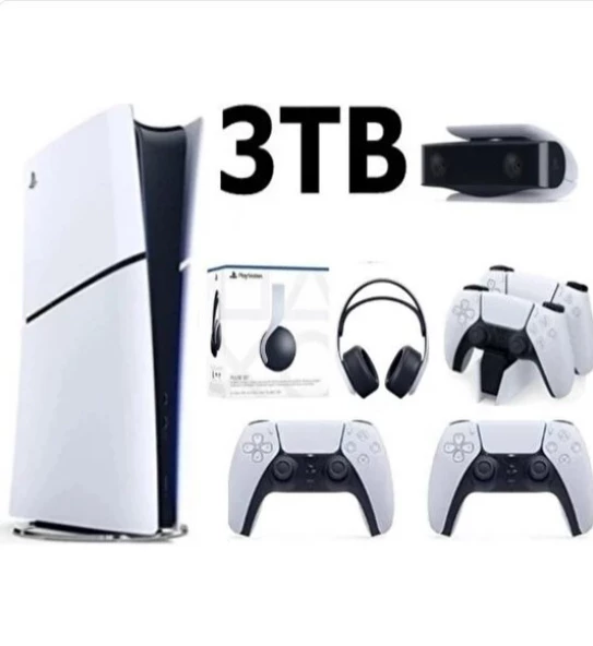 Sony Playstation 5 Slim Dijital 3tb +2.dualsense + Şarj Istasyonu+ Ps5 Kamera +3d Plus Kulaklık