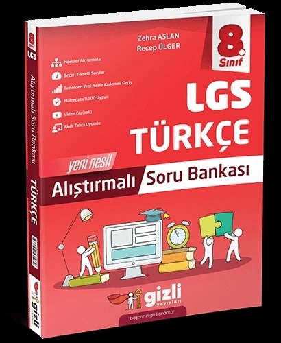 Gizli Yayınları 8. Sınıf Türkçe Alıştırmalı Soru Bankası