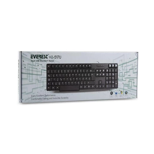Everest Kb-517U Siyah Usb F Standart Klavye - Resim 3