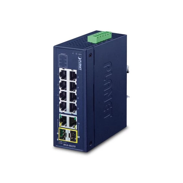 Planet PL-IFGS-1022TF 16 Port Endüstriyel Tip Yönetilemeyen Ethernet Switch