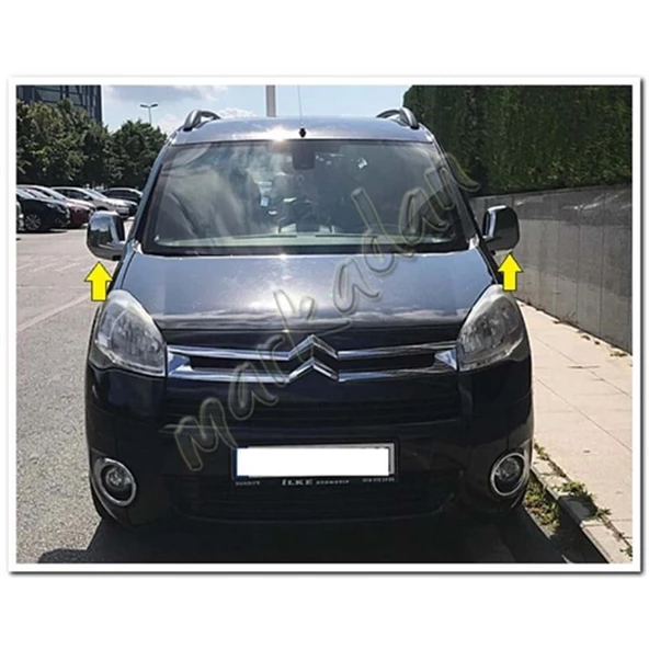 Markadan Peugeot Partner Tepee Krom Ayna Kapağı 2012-2018 2 Parça Abs Krom - Resim 3