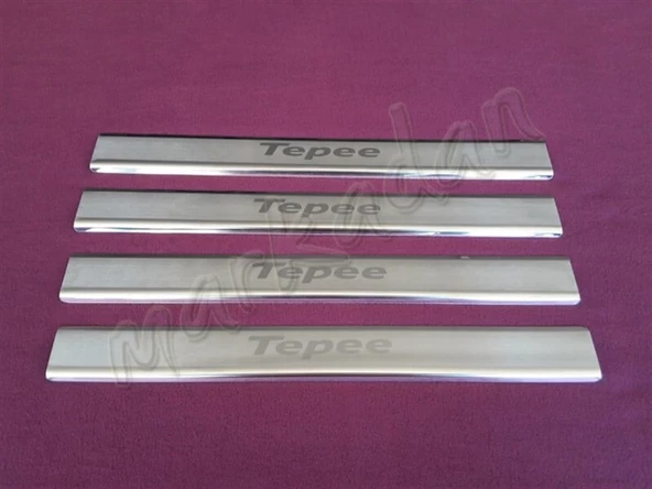 WOC Chrome Peugeot Partner Tepee Krom Kapı Eşiği 2008-2018 4 Parça Paslanmaz Çelik