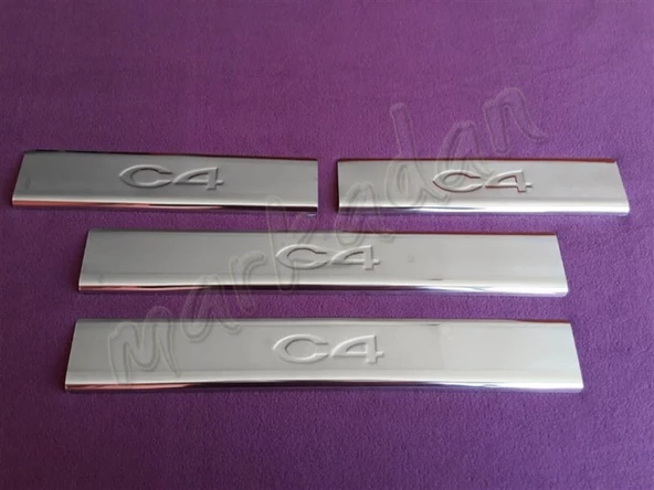 WOC Chrome Citroen C4 Krom Kapı Eşiği 2010-2020 4 Parça Paslanmaz Çelik
