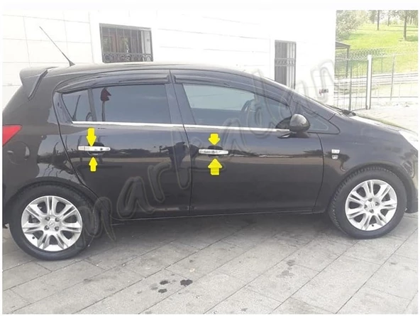 WOC Chrome Opel Corsa D Krom Kapı Kolu 2006-2015 4 Kapı Paslanmaz Çelik - Resim 4