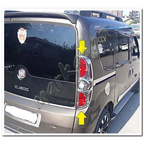 WOC Chrome Fiat Doblo Krom Stop Çerçevesi 2010-2014 2 Parça Abs Krom - Resim 3