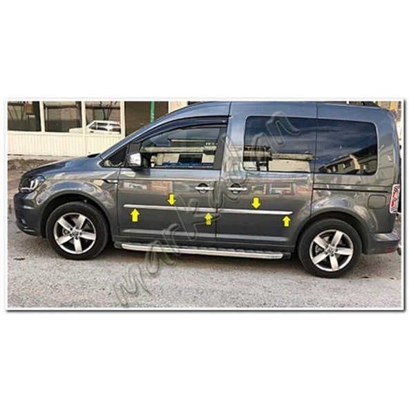 WOC Chrome VW Caddy Krom Yan Kapı Çıtası 2015-2020 4 Parça Paslanmaz Çelik - Resim 2