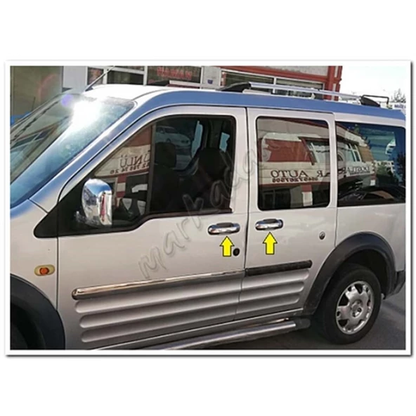 WOC Chrome Ford Connect Krom Kapı Kolu 2002-2014 4 Kapı Paslanmaz Çelik - Resim 3