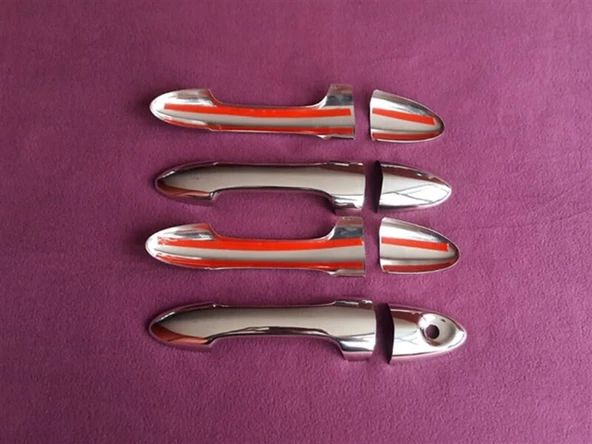 WOC Chrome Ford Focus Sedan Krom Kapı Kolu 1998-2005 4 Kapı Paslanmaz Çelik - Resim 2