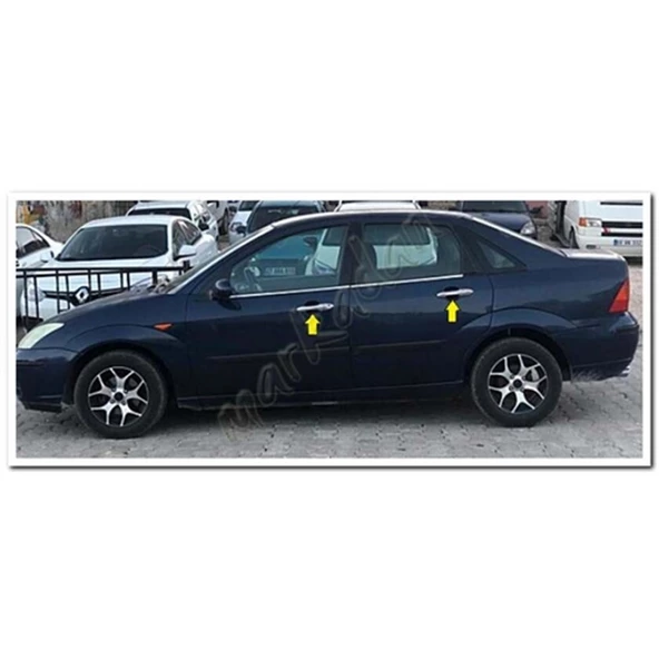 WOC Chrome Ford Focus Sedan Krom Kapı Kolu 1998-2005 4 Kapı Paslanmaz Çelik - Resim 3