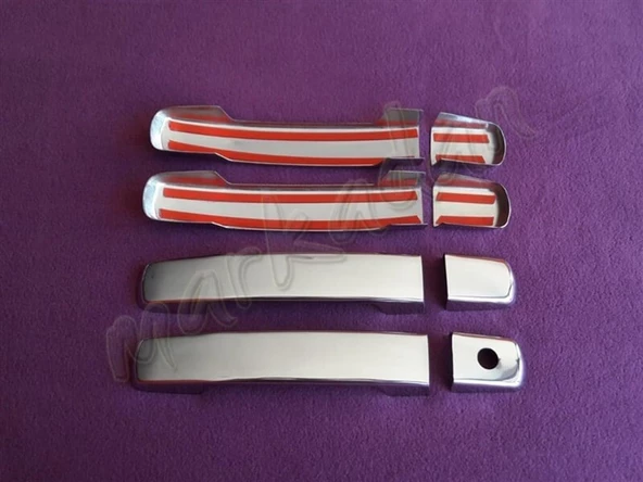 WOC Chrome Nissan Qashqai Sensörsüz Krom Kapı Kolu 2007-2014 4 Kapı Paslanmaz Çelik - Resim 2