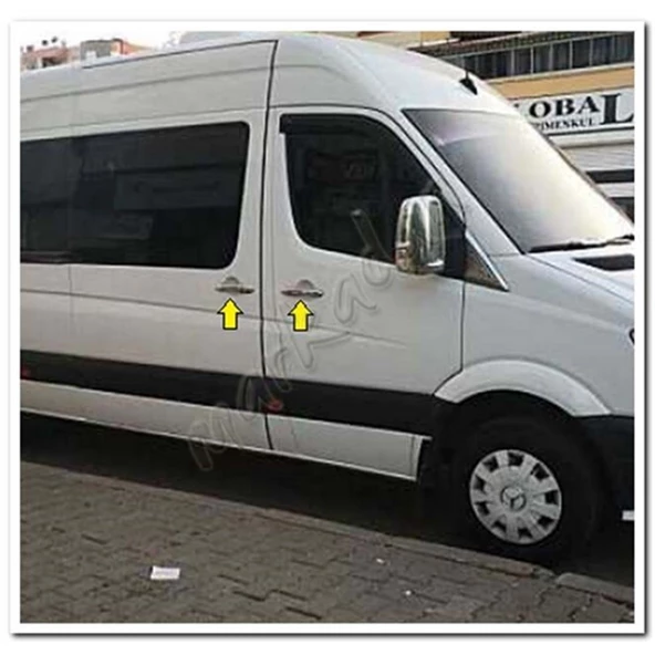 WOC Chrome Mercedes Sprinter Krom Kapı Kolu 2006-2018 4 Kapı Paslanmaz Çelik - Resim 3