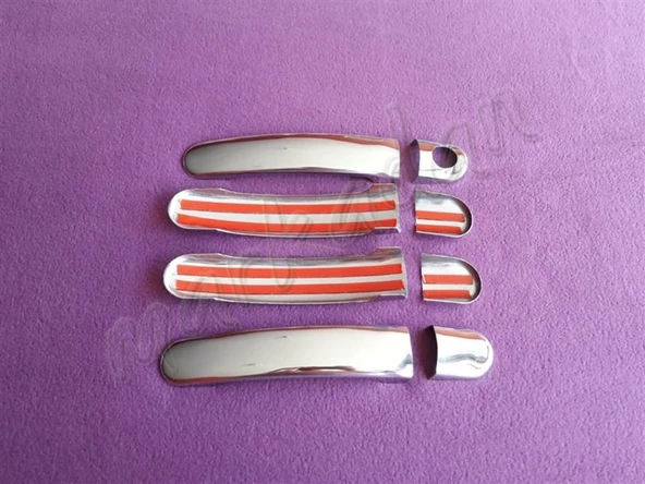 WOC Chrome VW Polo Krom Kapı Kolu 2001-2009 4 Kapı Paslanmaz Çelik - Resim 2