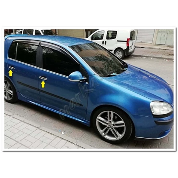 WOC Chrome VW Golf 5 Krom Kapı Kolu 2004-2009 4 Kapı Paslanmaz Çelik - Resim 3