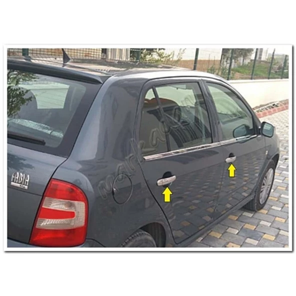 WOC Chrome Skoda Fabia Krom Kapı Kolu 1999-2007 4 Kapı Paslanmaz Çelik - Resim 3