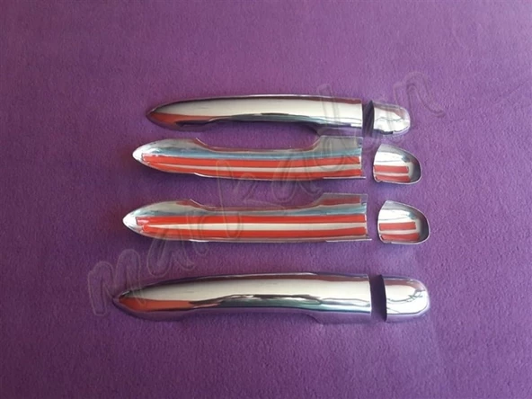 WOC Chrome Renault Megane 2 Krom Kapı Kolu 2004-2010 4 Kapı Paslanmaz Çelik - Resim 2