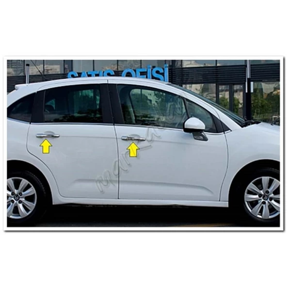 WOC Chrome Citroen C3 Krom Kapı Kolu 2009-2016 4 Kapı Paslanmaz Çelik ürün görseli
