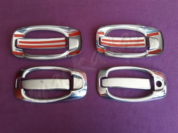 WOC Chrome Opel Combo Krom Kapı Kolu 2012-2018 4 Kapı 8 Parça Set Paslanmaz Çelik - Resim 2