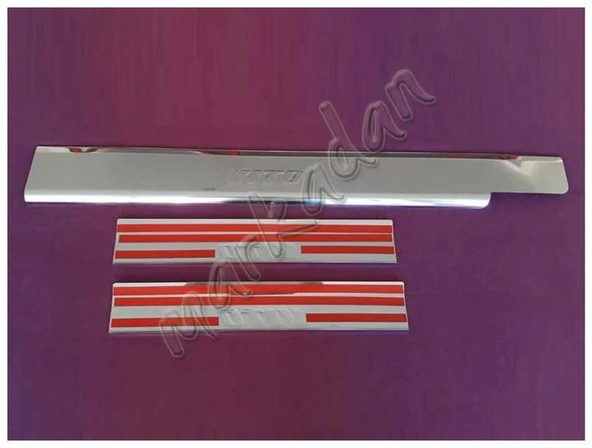 WOC Chrome Mercedes Vito W638 Krom Kapı Eşiği 1996-2003 3 Parça Paslanmaz Çelik - Resim 2