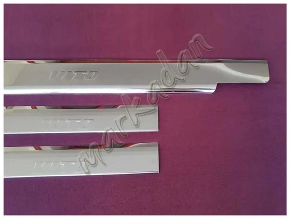 WOC Chrome Mercedes Vito W638 Krom Kapı Eşiği 1996-2003 3 Parça Paslanmaz Çelik - Resim 4