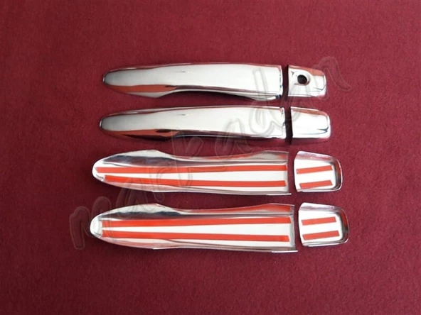 DB Chrome Nissan Qashqai Sensörsüz Kapı Kolu Nikelajı 2014-2021 4 Kapı P.Çelik - Resim 2