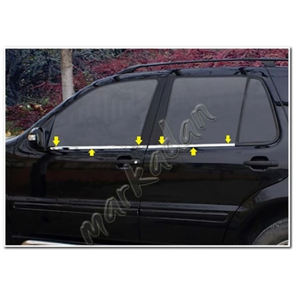 WOC Chrome Mercedes ML Klasse W163 Krom Cam Çıtası 1998-2005 6 Parça Paslanmaz Çelik ürün görseli