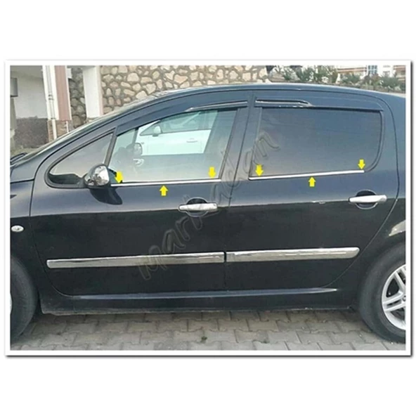 WOC Chrome Peugeot 307 Krom Cam Çıtası 2001-2008 4 Parça Paslanmaz Çelik ürün görseli