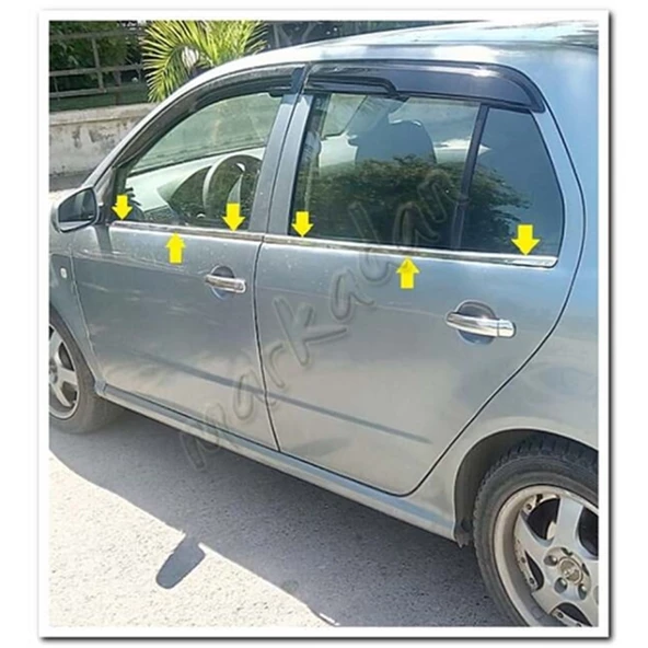 WOC Chrome Skoda Fabia Sedan Krom Cam Çıtası 2000-2007 4 Parça Paslanmaz Çelik ürün görseli