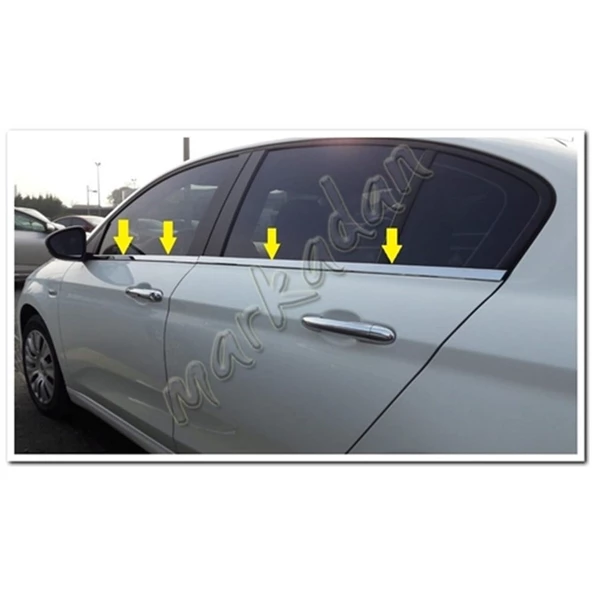 WOC Chrome Fiat Egea Sedan Krom Cam Çıtası 2015 Sonrası 4 Parça Paslanmaz Çelik ürün görseli