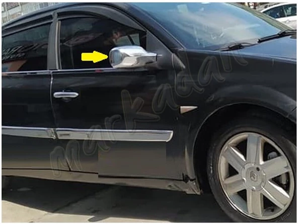 WOC Chrome Renault Megane 2 Krom Ayna Kapağı 2004-2010 2 Parça Abs Krom - Resim 4