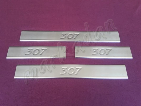 WOC Chrome Peugeot 307 Krom Kapı Eşiği 2001-2008 4 Parça Paslanmaz Çelik