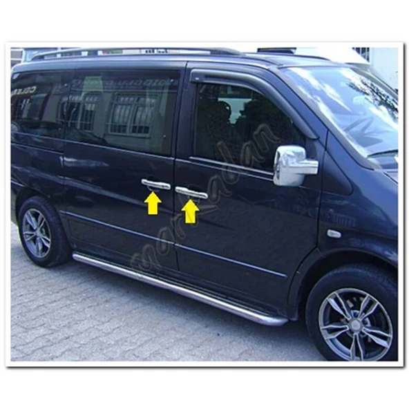 Markadan Mercedes Vito Krom Kapı Kolu 1996-2003 4 Kapı Paslanmaz Çelik - Resim 3