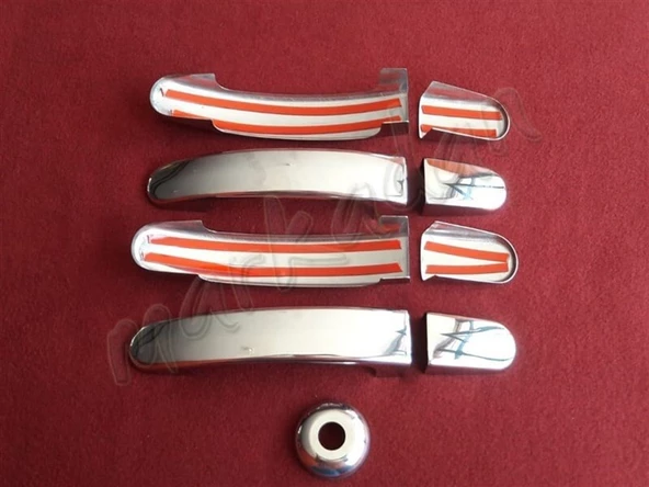 DB Chrome Ford Tourneo Custom Kapı Kolu Nikelajı 2012-2023 4 Kapı 9 Parça P.Çelik - Resim 2