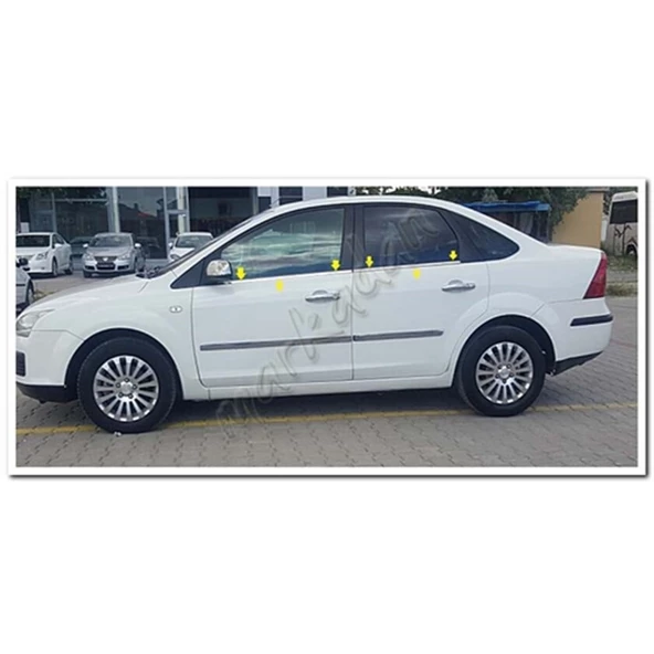 WOC Chrome Ford Focus Sedan Krom Cam Çıtası 1998-2005 4 Parça Paslanmaz Çelik ürün görseli