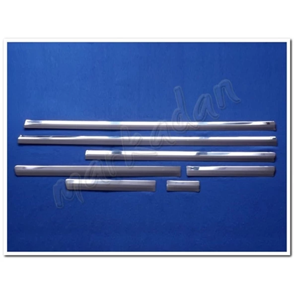 VW T6 Transporter Uzun Şasi Çift Sürgülü Krom Yan Kapı Çıtası 2015-2024 7 Parça Paslanmaz Çelik ürün görseli