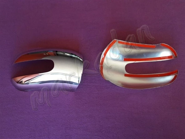 WOC Chrome Mercedes ML W164 Krom Ayna Kapağı 2005-2011 2 Parça Paslanmaz Çelik - Resim 2