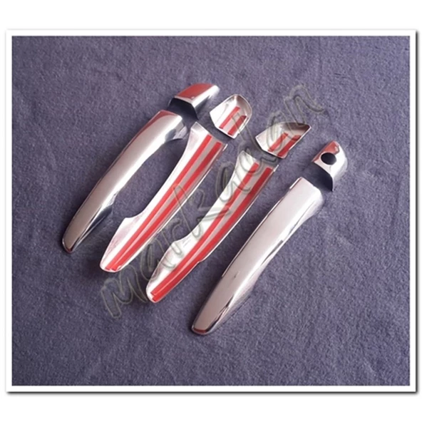 Peugeot 508 Sensörsüz Krom Kapı Kolu 2010-2018 4 Kapı 8 Parça Paslanmaz Çelik - Resim 2