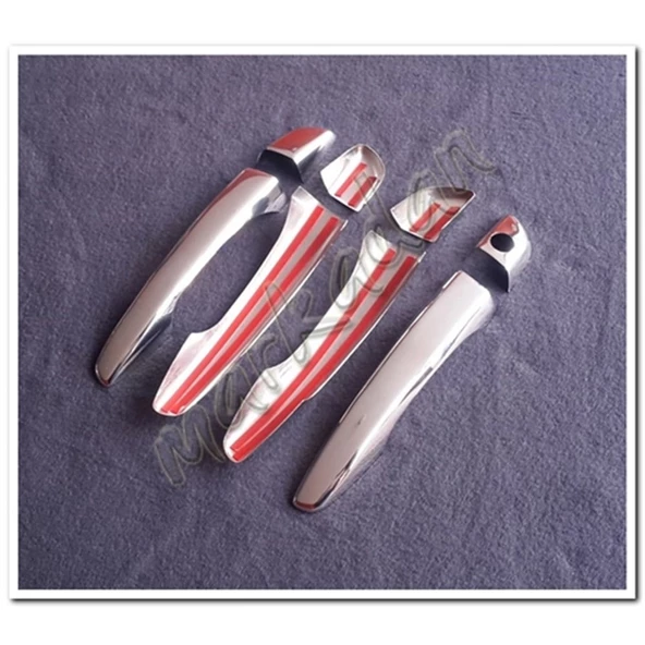 Citroen C3 Aircross Sensörsüz Krom Kapı Kolu 2017 Sonrası 4 Kapı 8 Parça Paslanmaz Çelik - Resim 2