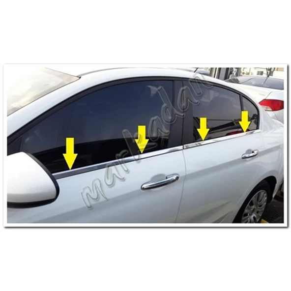Markadan Fiat Egea Sedan Krom Cam Çıtası 2015 Sonrası 4 Parça Paslanmaz Çelik ürün görseli