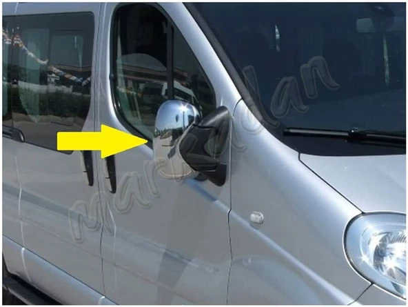 Renault Trafic Krom Ayna Kapağı 2001-2014 2 Parça Abs Krom - 4