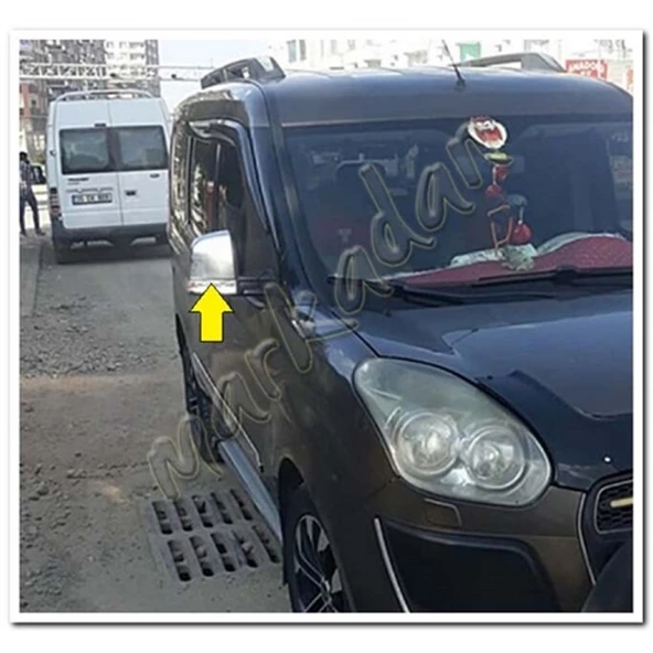 Fiat Doblo Krom Ayna Kapağı 2010-2023 2 Parça Paslanmaz Çelik - Resim 3