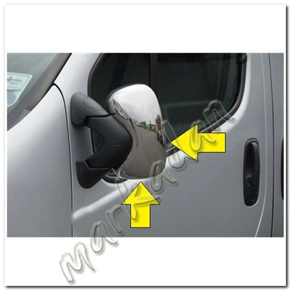 Nissan Primastar Krom Ayna Kapağı 2001-2014 2 Parça Abs Krom - 3