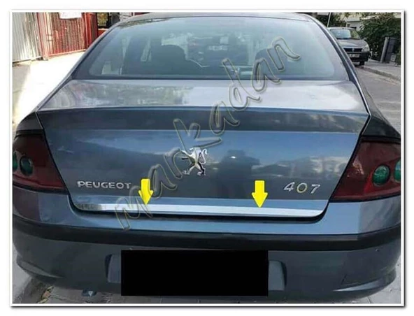 Peugeot 407 Krom Bagaj Alt Çıta 2004-2010 Paslanmaz Çelik - Resim 3