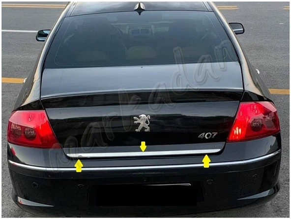 Peugeot 407 Krom Bagaj Alt Çıta 2004-2010 Paslanmaz Çelik ürün görseli